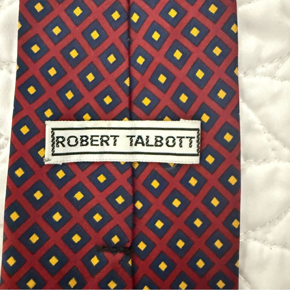 Robert Talbott Burgundy and Gold Diamond Tie